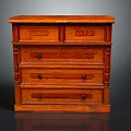 Vintage Wooden Chest of Drawers With Ornate Carved Details And Classic Design