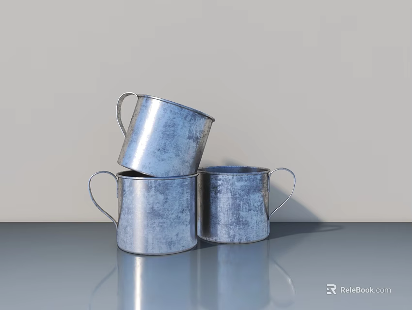 Modern Interior Swing Door With Smooth Surface And Metal Handle Design 3d model