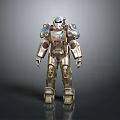 Metallic Armored Robot With Detailed Mechanical Body And Shiny Armor Components
