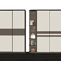 Modern Sliding Door Wardrobe With White And Brown Panel Design Interior Shelves And Storage Space