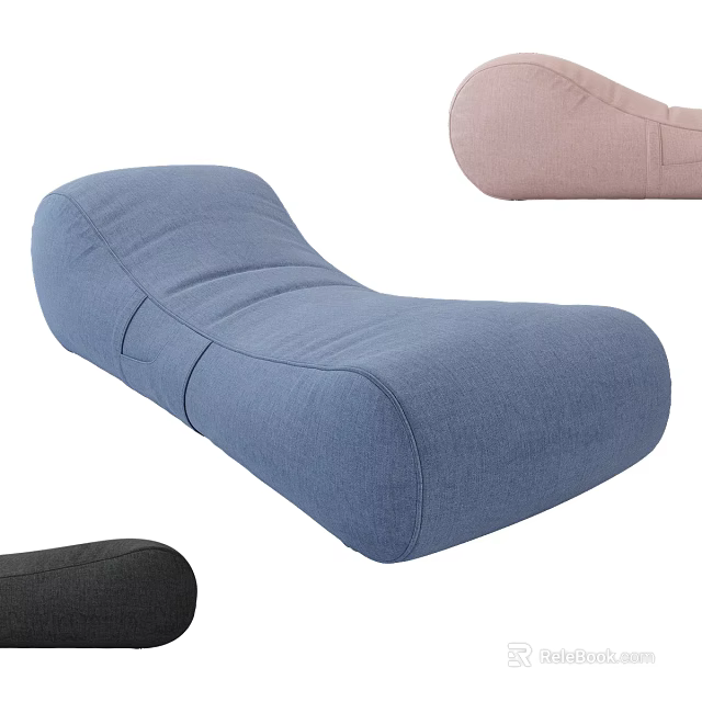 Curved Comfortable Fabric Lounge Chair In Multiple Colors For Living Room 3d model 
