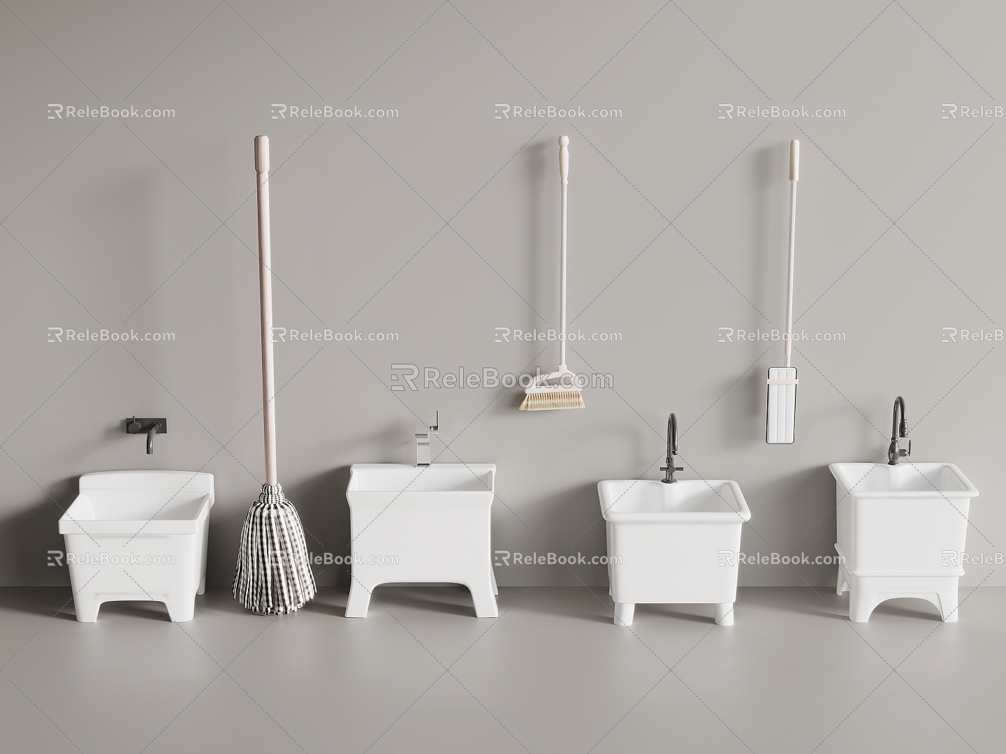 Modern Mop Pool Mop 3d model