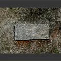 Vintage Weathered Brick Wall Model With Concrete Edges Mossy Base And Debris