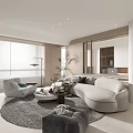 Modern Living Dining Room Interior With Large TV Comfortable Sofa Green Plants Open Design