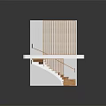 Modern Indoor Wooden Staircase With Curved Steps And Wooden Railing Design