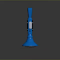 Blue Metallic Gun With Circular Perforated Mesh Front And Unique Design 3d model