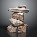 Natural Stacked Stone Structure With Balanced Rocks In Various Tones And Textures
