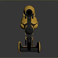 Futuristic Yellow Mechanical Weapon Design With Barrel Scope And Mechanical Components