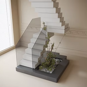 Modern Handrail Stairs Stairwell Landscape 3d model