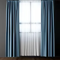 Elegant Blue Curtains With White Sheer Panels For Modern Home Window Decor