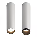 Modern Cylindrical White Ceiling Lights With Glowing Bottom And Black Edges