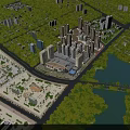 Aerial Urban Planning Featuring Modern High Rise Buildings Waterfront Green Spaces And Road Network