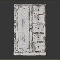 Distressed White Wooden Cabinet With Single Door And Four Drawers Vintage Storage Furniture Design