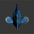 Artistic Blue Fish Character 3D Model With Textured Design And Shiny Scales