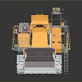 Yellow Crawler Type Large Functional Vehicle with Front Bucket and Operator Cab