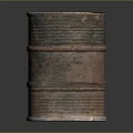 Rust Covered Metal Barrel for Household Storage with Vintage Design and Daily Use