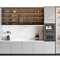 Modern Wine Cabinet Interior Design With Marble Countertop And Appliances