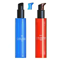 Stylish Perfume Container With Black Cylinder Body And Blue Transparent Sprayer Top