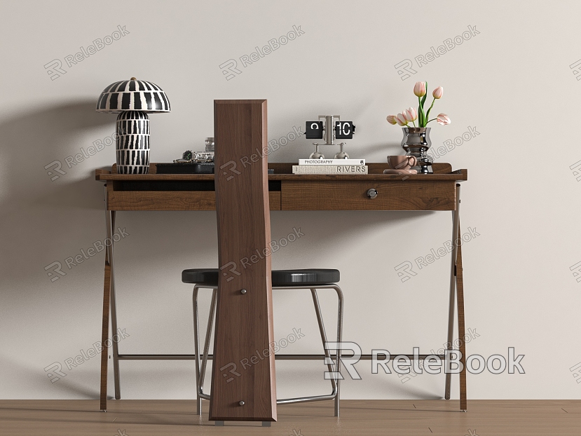 Middle style desk and chair combination model