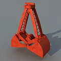 Red Industrial Grab Bucket Equipment With Tripod Structure For Material Handling