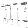 Metal shower silver drag tray constant temperature intelligent temperature control shower 3d model