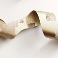 Golden Ribbon Wall Decor with Curled Shapes and Mesh Texture