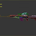 Modern Tactical Sniper Rifle With Scope Red Accents And Black Body Design
