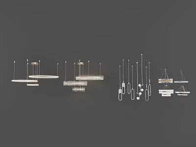 Modern Chandeliers With Various Designs And Minimalist Styles For Interior Decor 3d model