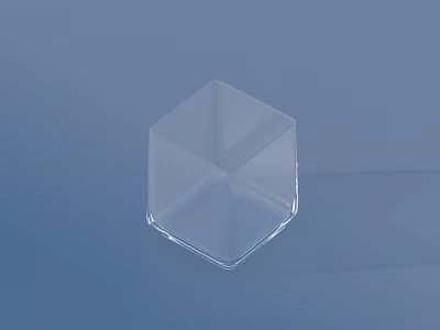 Transparent Cube Shaped Clear Plastic Storage Container for Home Daily Use 3d model