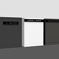 Modern Kitchen Dishwashers In Three Colors With Sleek Design And Control Panels 3d model