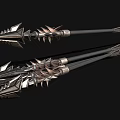 Multiple Intricate Metal Weapons With Spiked Heads And Decorative Designs
