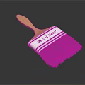 Professional Wooden Handle Paint Brush With Black Bristles And White Ferrule