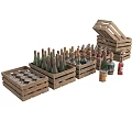 Wooden storage box for red wine 3d model