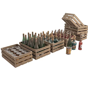 Wooden storage box for red wine 3d model