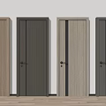 Modern Hinged Doors With Various Designs Different Colors And Wooden Texture 3d model