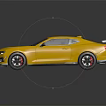 Yellow Sports Car With Rear Spoiler Black Wheels And Sleek Body Design