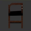 Classic Wooden Armchair Featuring Curved Armrests Black Cushion And Four Legged Design
