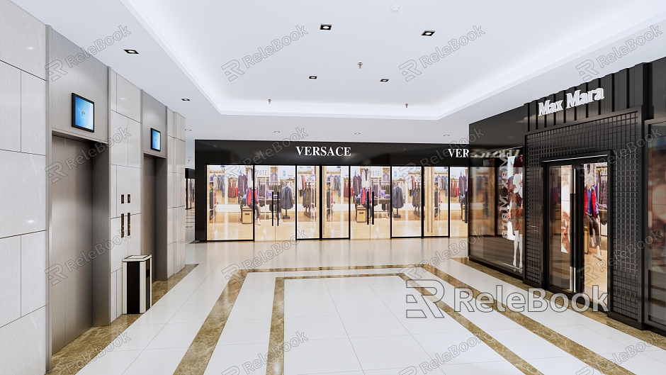 Shopping mall elevator hall shop model