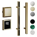 Brass Toned Decorative Ornament Set With Square Rectangular And Multicolor Circular Discs