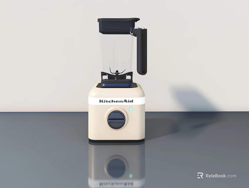 Stylish KitchenAid Blender with Cream and Black Design for Kitchen Countertop Use 3d model 