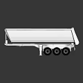 White Three Axle Dump Trailer With Modern Design And Reflective Surface 3d model