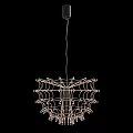 Modern Wire Frame Chandelier With Multiple Small Lights In Geometric Design 3d model