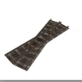Railroad Tracks Crossing With Wooden Ties And Gravel On Gray Surface