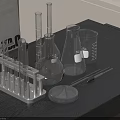 Medical Laboratory Devices Including Glass Beakers Test Tubes Racks And Flasks