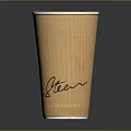 Brown Corrugated Paper Cup With Signature And 1982 Date Daily Use Household Item