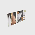 Modern Picture Frames With Abstract Art Textures In Gold Black White Brown