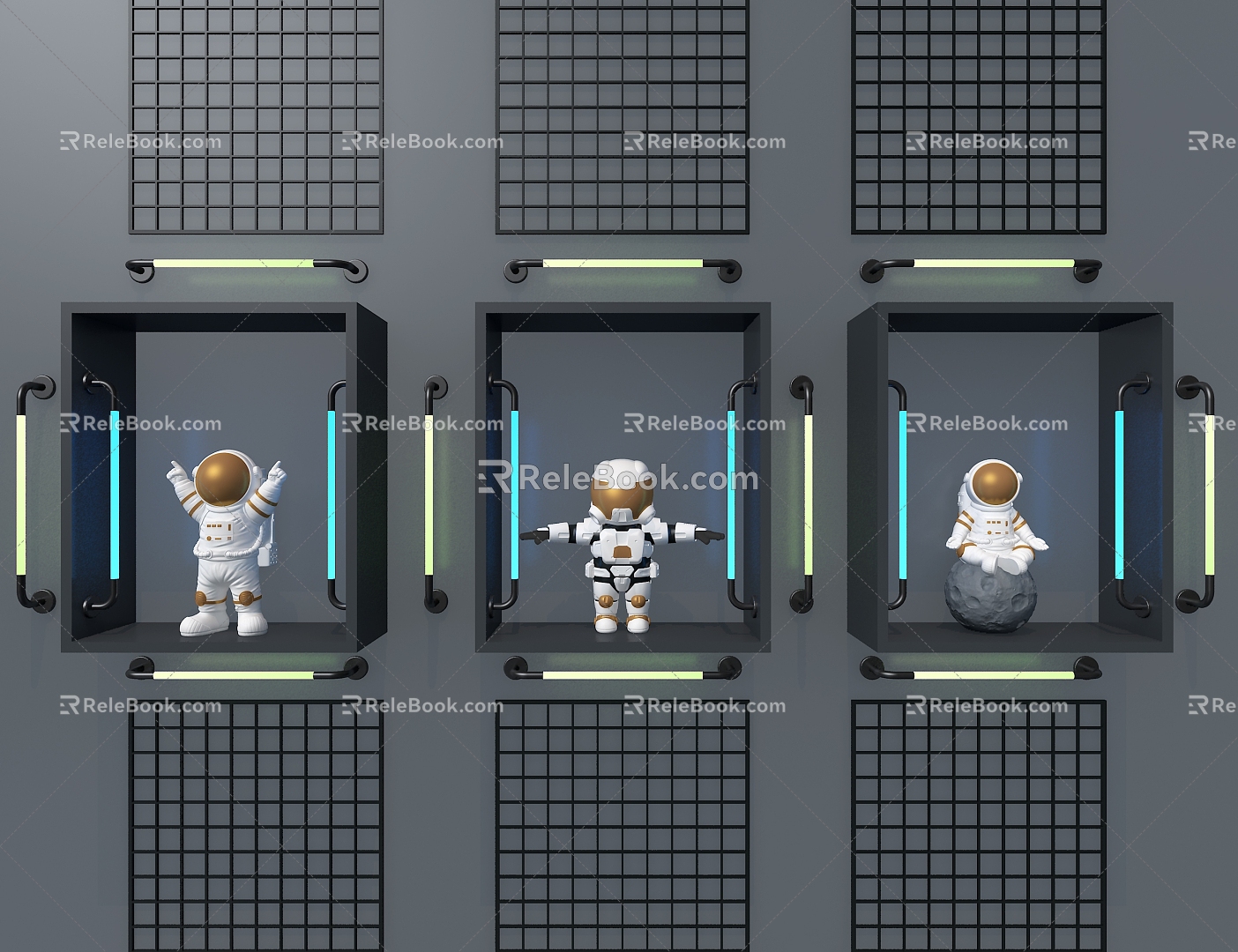 Astronaut Display Wall 3d model