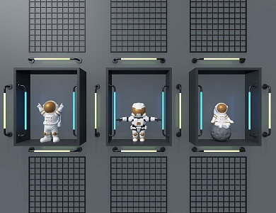 Astronaut Display Wall 3d model