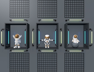 Astronaut Display Wall 3d model