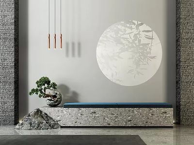 New Chinese Style Shoe Changing Stool Entrance 3d model